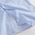 Blauw geruit casual herenoverhemd met lange mouwen